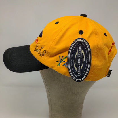 Racing for Kids Men's Strapback Hat Yellow Autographed Embroidered Logo