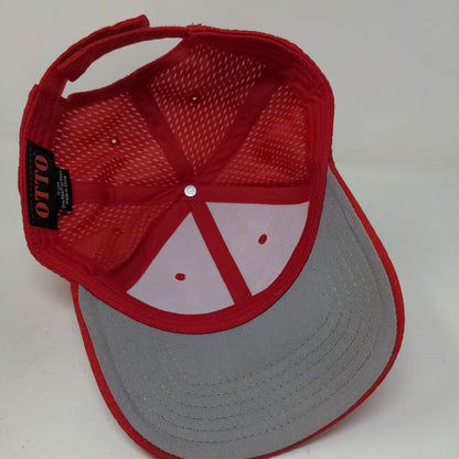 Otto Men's Strapback Hat Red Size OSFM 100% Polyester Adjustable