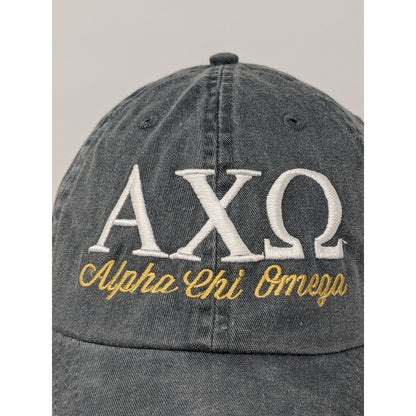 Alpha Chi Omega Sorority Hat Cap Slideback Adjustable Gray Turnip Seed Co