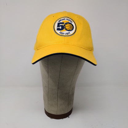 Indiana Pacers Mens Strapback 50th Anniversary Hat Embroidered Yellow Adjusted