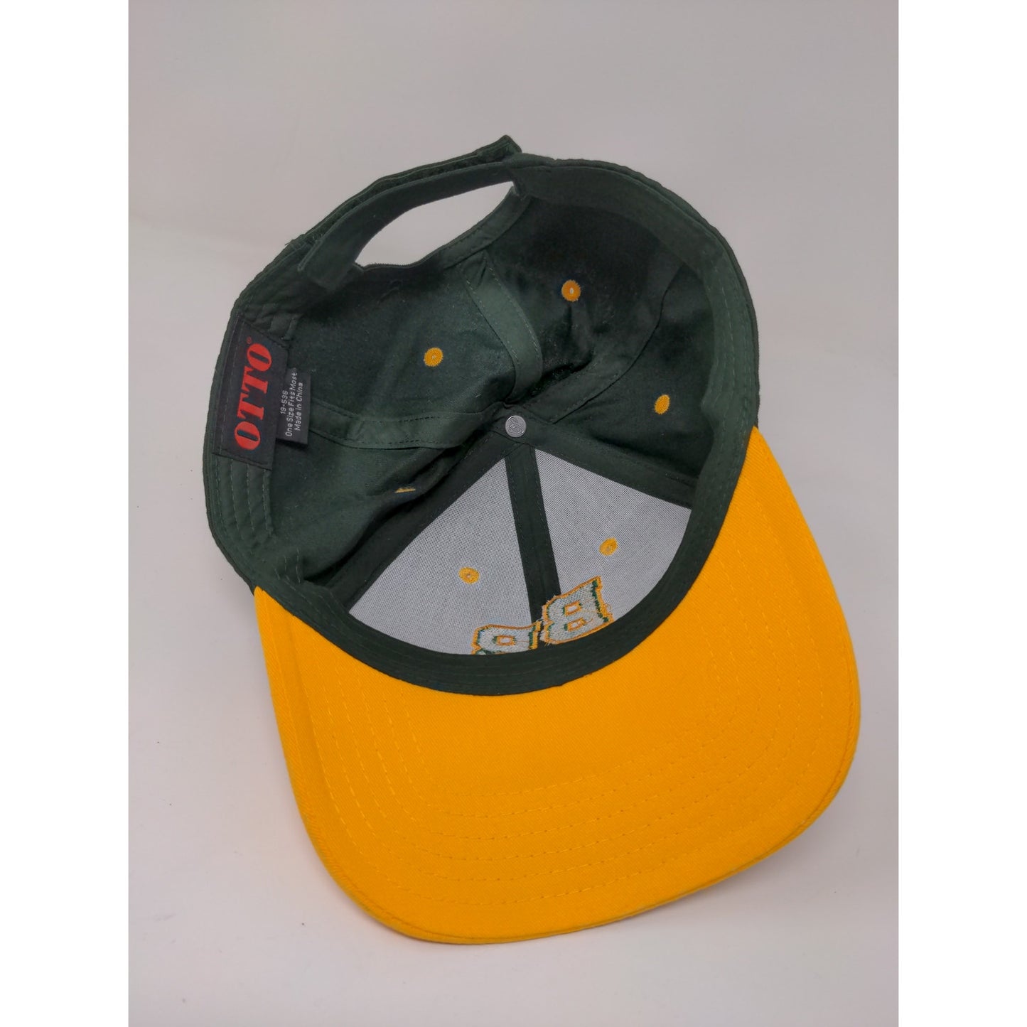 OTTO Strapback Hat Embroidered BB Logo OSFM Green Yellow Adjustable