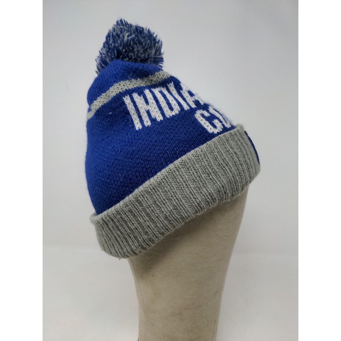 47 Brand NFL Indianapolis Colts Beanie Pom Pom OSFA Blue & Gray Embroidered