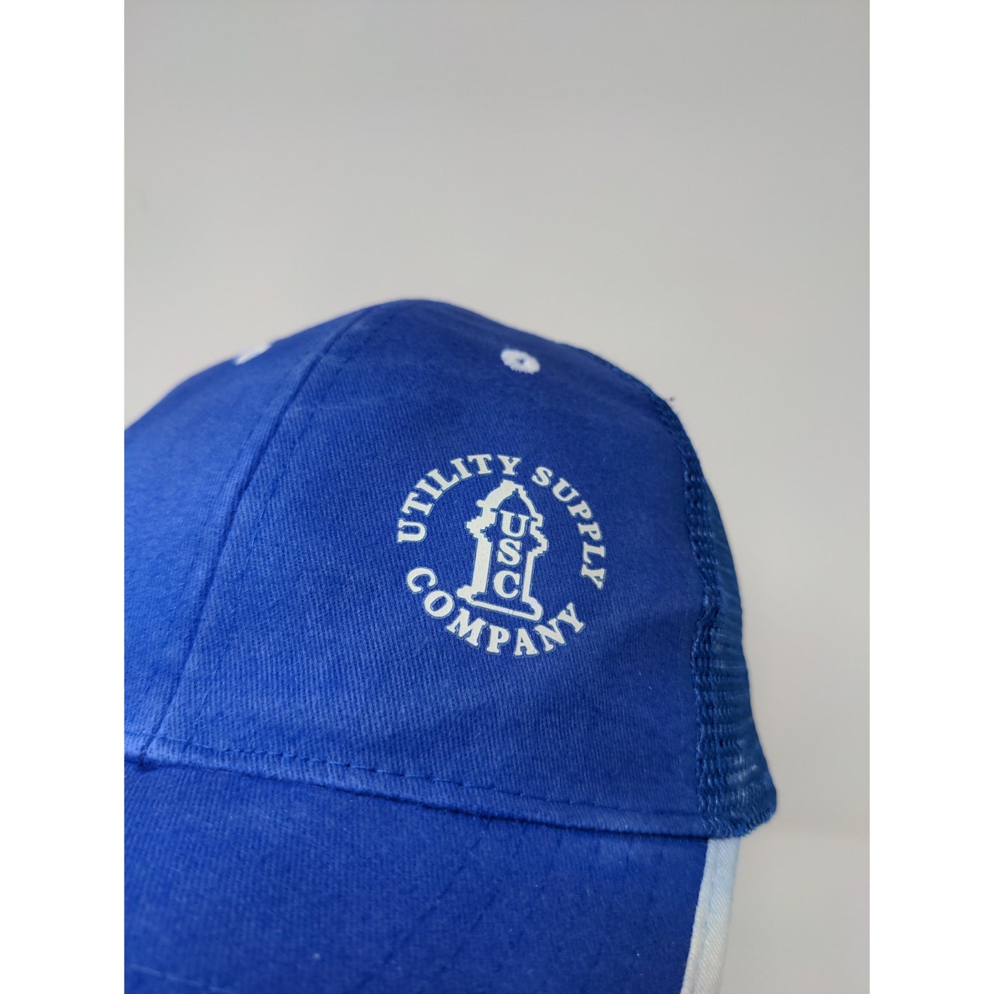 Utility Supply Company Mesh Back Strapback Hat Prime Cap Blue