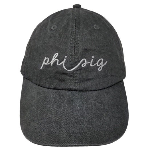 Adams Men's Slideback Hat Gray Adjustable Fraternity Phi Sigma Embroidered Logo