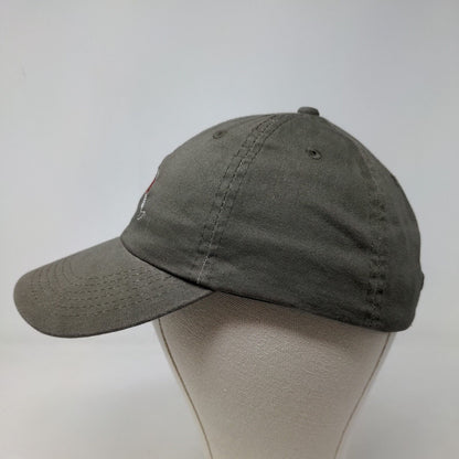 Unbranded Men's Slideback Hat Gray Beige 100% Cotton Embroidered Wine Logo