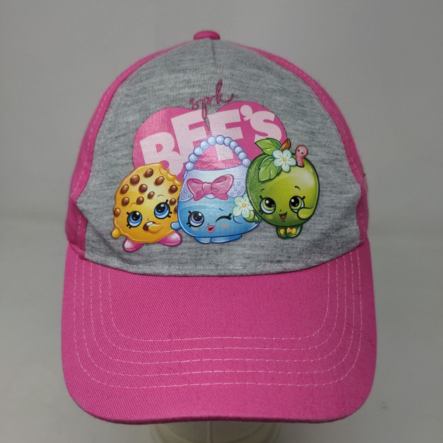 Shopkins Girl's Strapback Hat Pink OSFM Graphic Logo BFF's 2018 100% Cotton