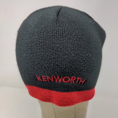 KW Kenworth Men's Beanie Hat Black Red Embroidered Logo Spell Out