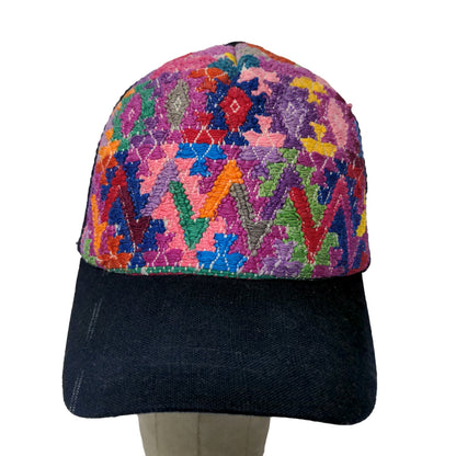 Unbranded Colorful Embroidered Strapback Hat Blue Adjustable Rainbow