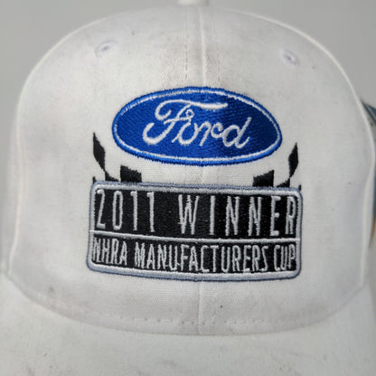 Ford Mens 2011 NHRA Manufacturers Cup White Adjustable Strapback Embroidered
