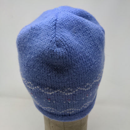 Wigwam Woolen Mills Women's Knit Beanie Ski Hat Fair Isle Blue Vintage Made USA