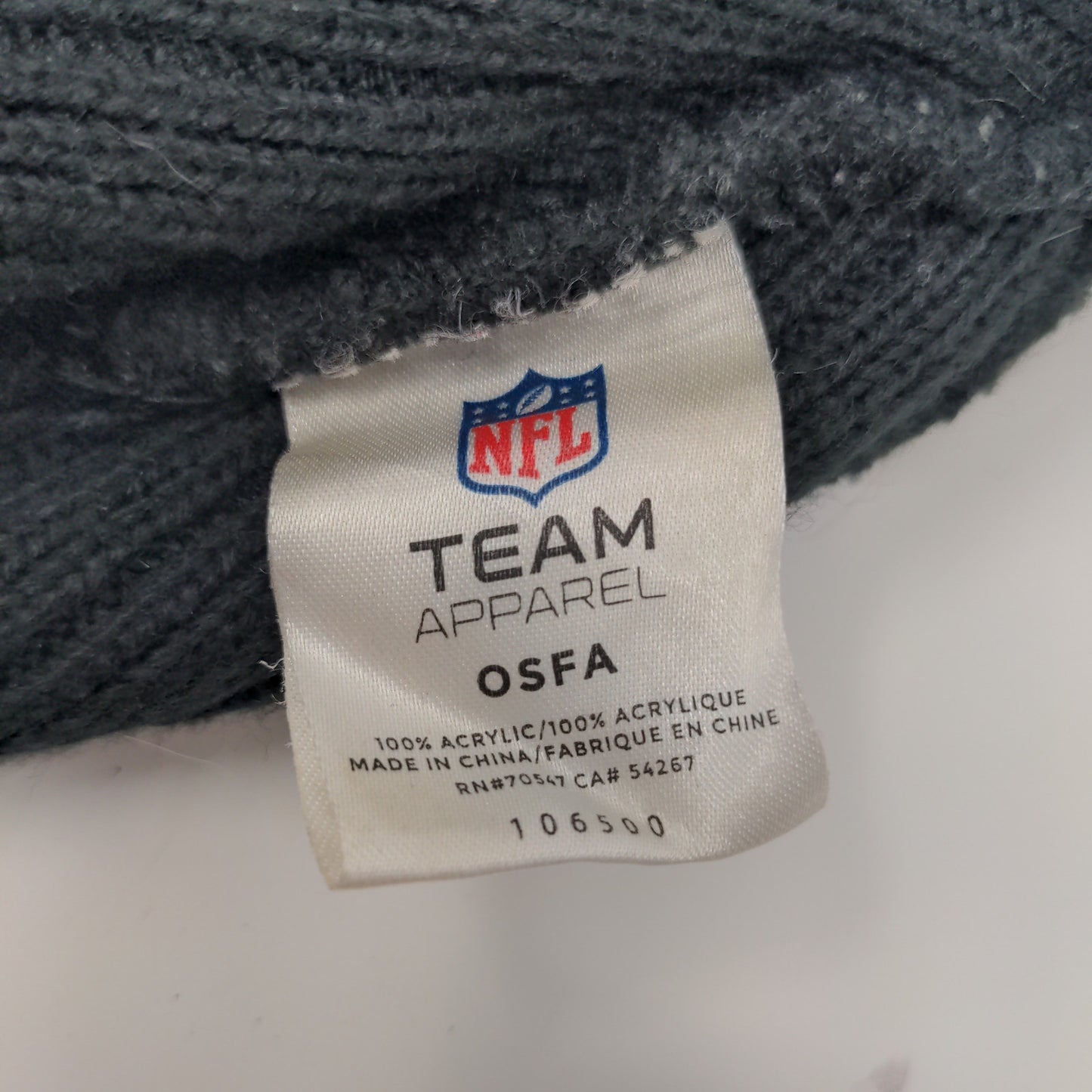 NFL Team Apparel Indianapolis Colts Beanie Toboggan Hat Embroidered Gray Black
