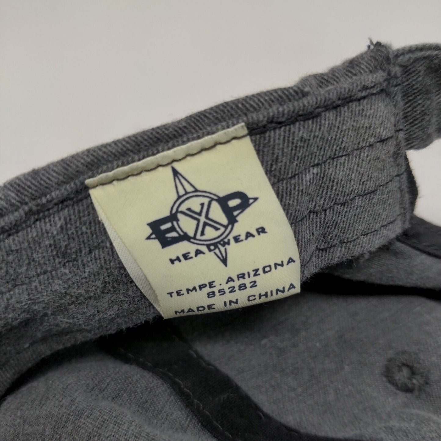 EXP Headwear Dallas Texas Slideback Hat Gray Adjustable Embroidered Logo