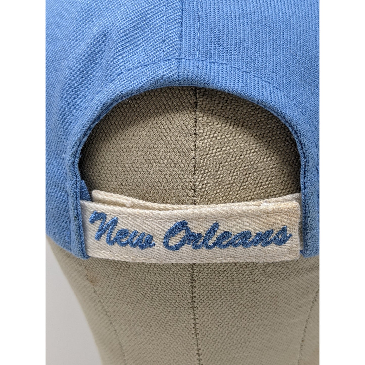 City Hunter New Orleans Strapback Adjustable Hat Cap Blue & White Embroidered