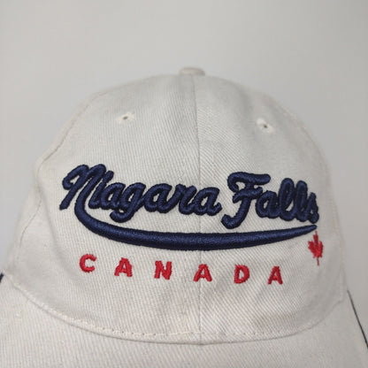 KP Men's Strapback Hat Beige OSFA Niagara Falls Canada Embroidered Logo