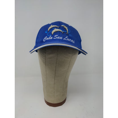 Cabo San Lucas Baja Mexico Strapback Hat Embroidered Dolphins Blue