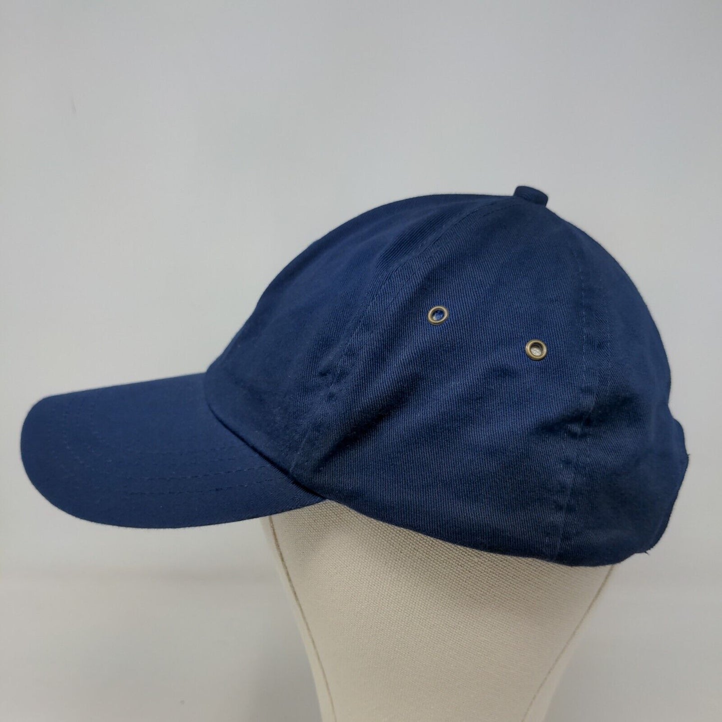 Cotton Deluxe Men's Slideback Hat Blue Adjustable PCO Embroidered Logo