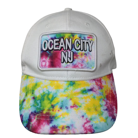 Lucky 7 USA Men's Strapback Hat White Adjustable Ocean City New Jersey