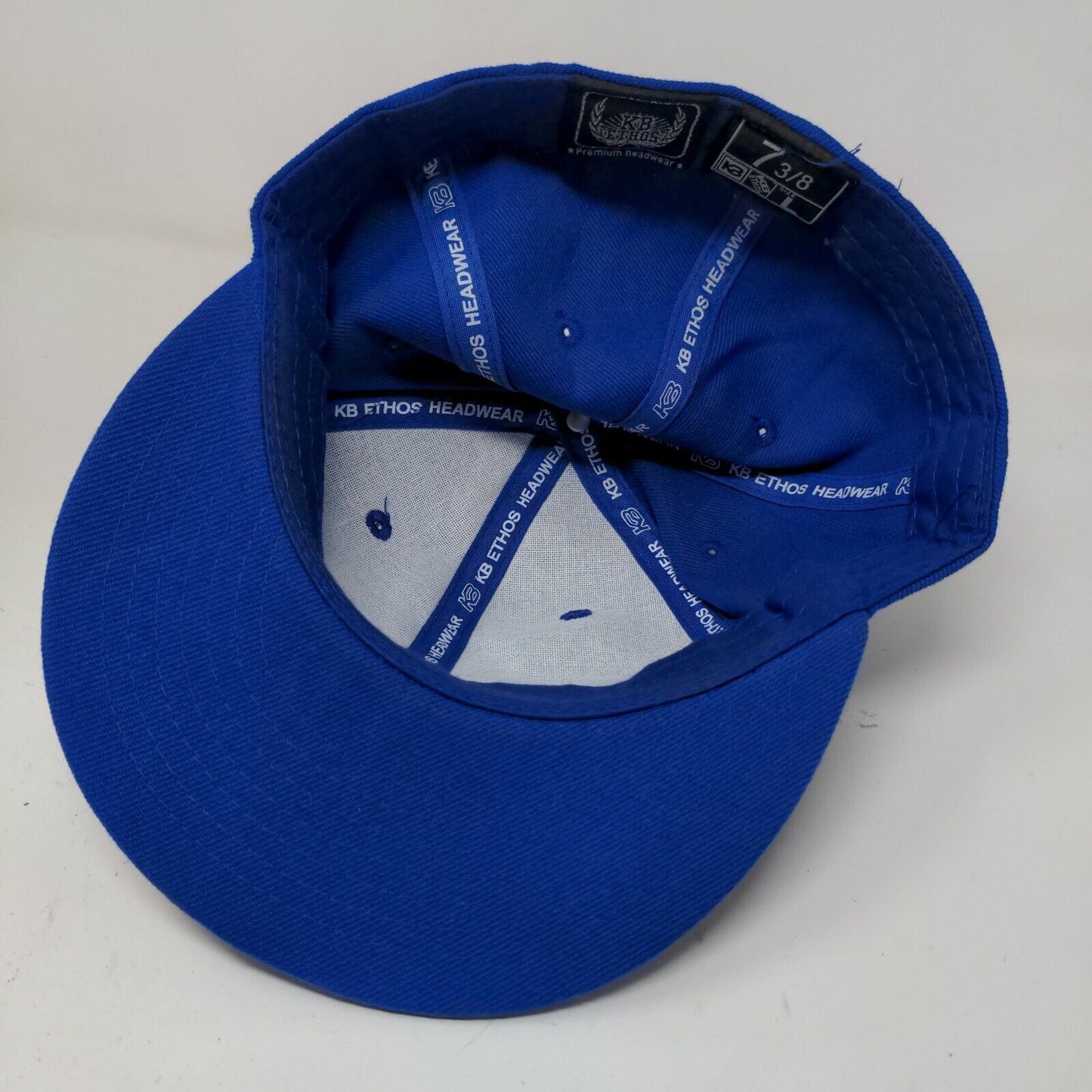 KB Ethos Men's Fitted Hat Blue Size L 7 3/8 Blank 100% Acrylic