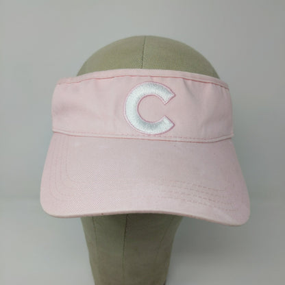 American Needle Strapback Sun Visor Hat Embroidered C Logo Pink