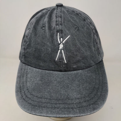 ZKAPZ Men's Slideback Hat Gray OSFA Embroidered Stick Figure Waving Logo