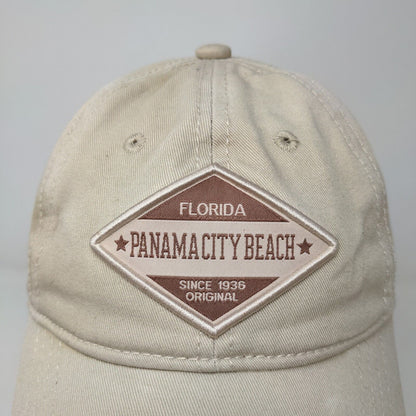 Unbranded Men's Panama City Beach FL Strapback Hat Tan OSFA Embroidered Logo