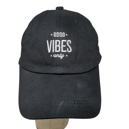 Good Vibes Only Men's Slideback Hat Black Adjustable Embroidered Logo