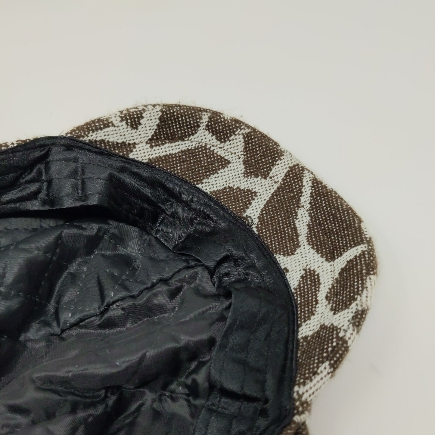 Angela & William Cheetah Print Pattern Hat Brown White OSFA Logo