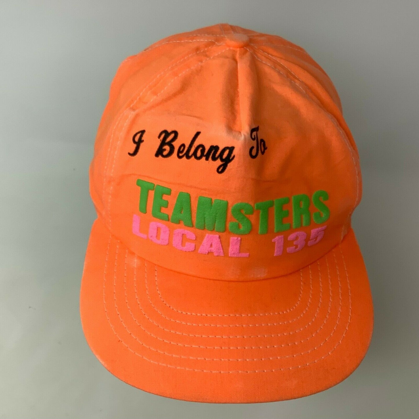 I Belong to Teamsters Local 135 Union Hat Snapback Orange Indianapolis