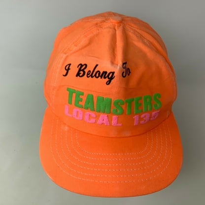 I Belong to Teamsters Local 135 Union Hat Snapback Orange Indianapolis