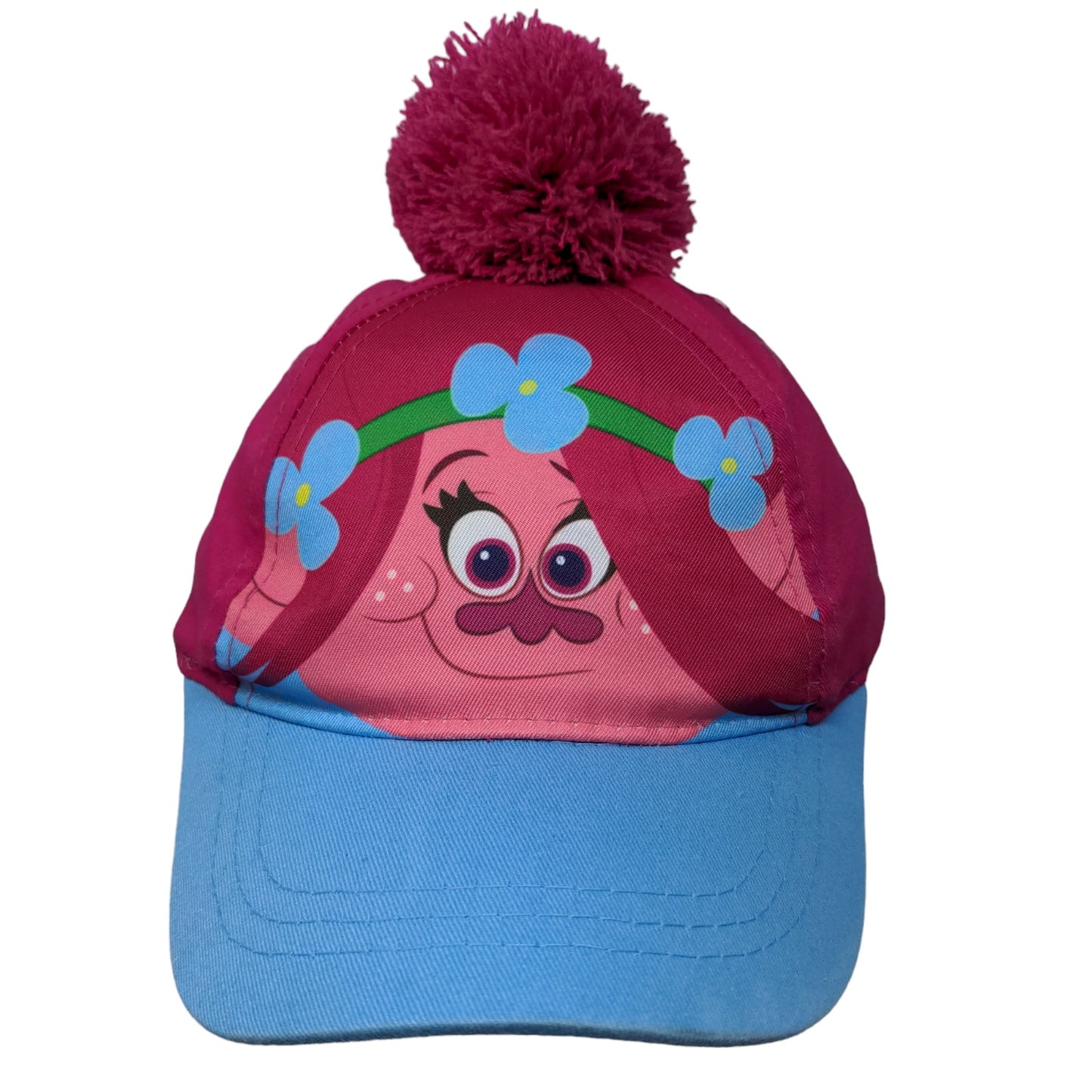 Dreamworks Trolls Girl's Strapback Hat Multicolor OSFM Poppy 2019 Pom Pom