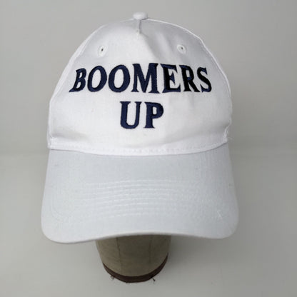 Port & Company Boomers Up Dad Hat White Strapback Embroidered Spell Out