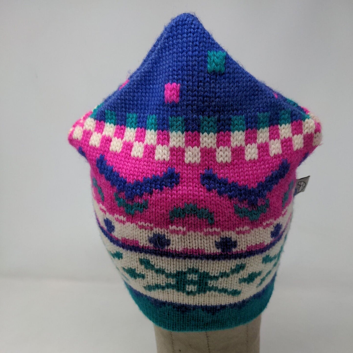 Igloos Womens Wool Beanie Hat Knit Multicolor One Size Fair Isle