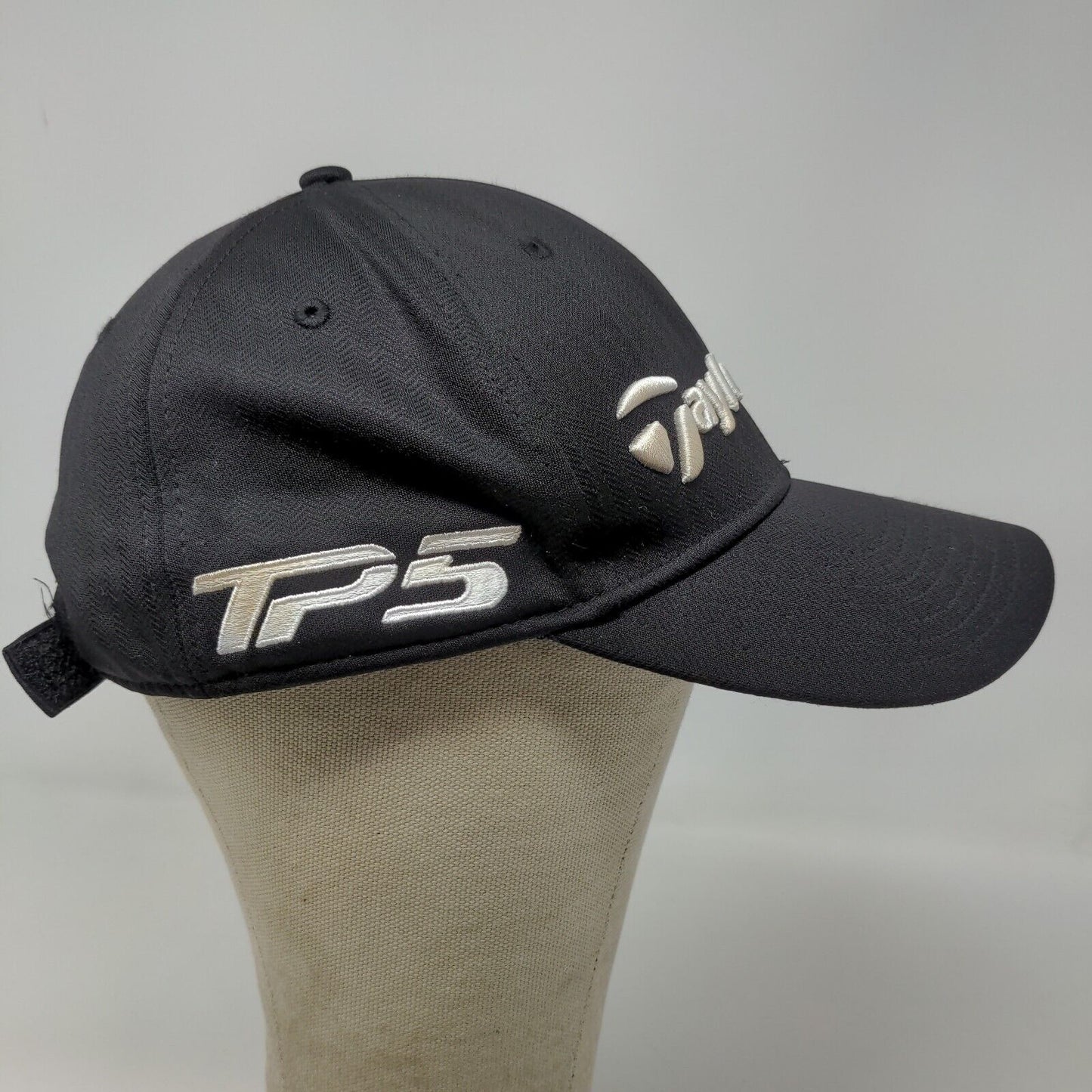 TaylorMade Men's Strapback Hat Black OSFA Embroidered Logo Spell Out