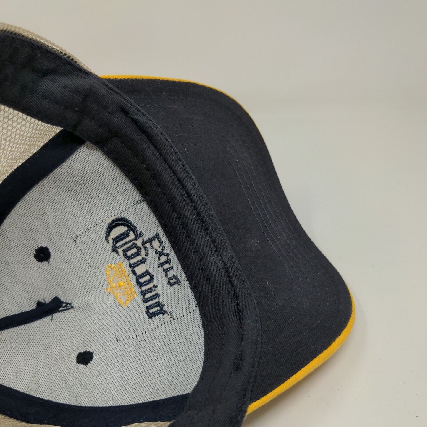 Corona Extra Snapback Mesh Back Hat Black Yellow Adjustable Embroidered Logo