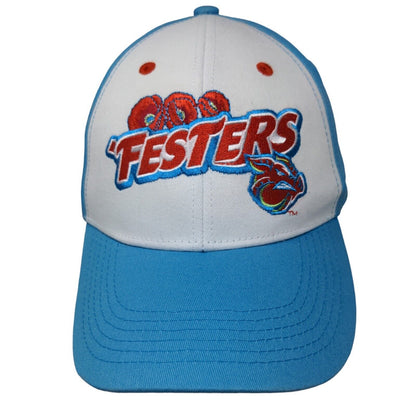 Melonwear Men's Strapback Hat Blue White Adjustable Embroidered Fester's Logo