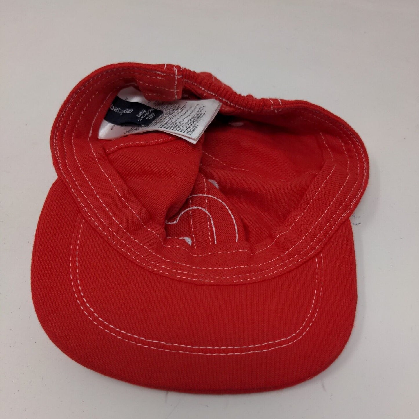 BabyGap Boy's Stretchy Hat Red Size 18-24 Months G Patch Logo 100% Cotton