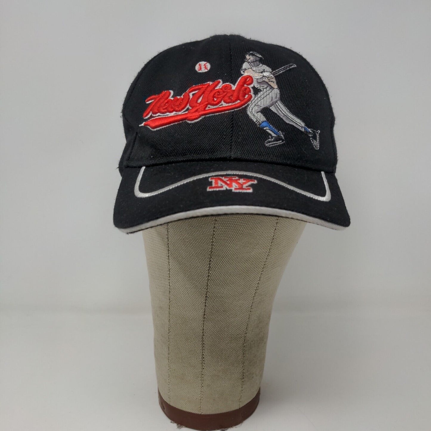 New York Strapback Baseball Hat Black Adjustable Embroidered Logo