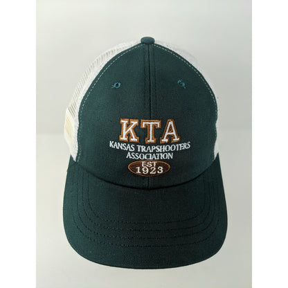 Mens KTA Kansas Trapshooters Association Hat Meshback Snapback Green & White