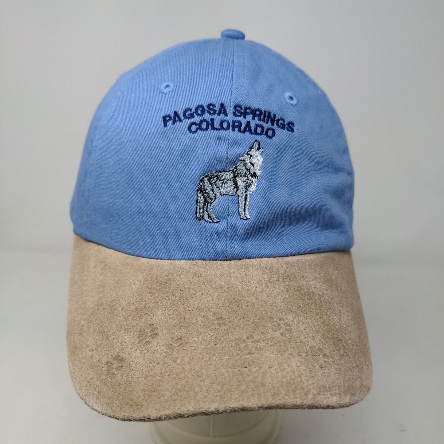 Pagosa Spring Colorado Men's Slideback Hat Blue Adjustable Embroidered Logo