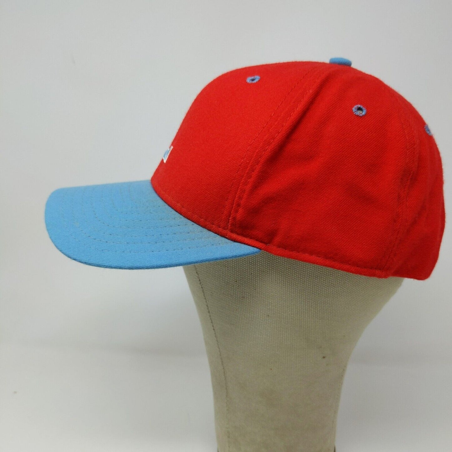 New Era Men's Snapback Hat Red Blue Size M/L Embroidered Logo Made USA