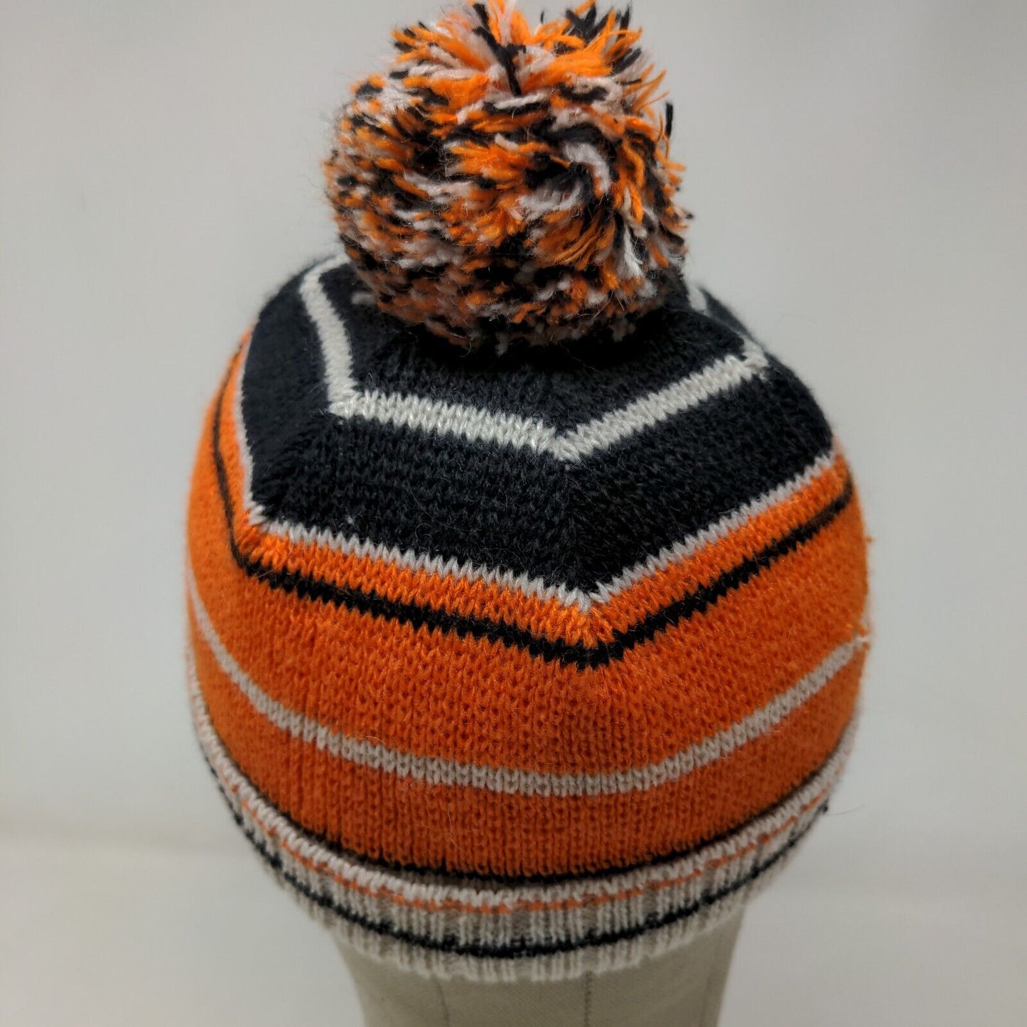 Eskimo Joe's Men's Beanie Cap Hat Orange Striped OSFA Embroidered Logo