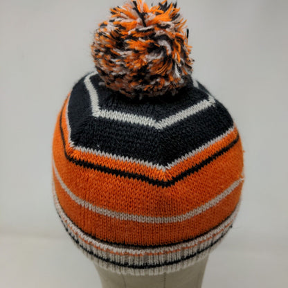 Eskimo Joe's Men's Beanie Cap Hat Orange Striped OSFA Embroidered Logo