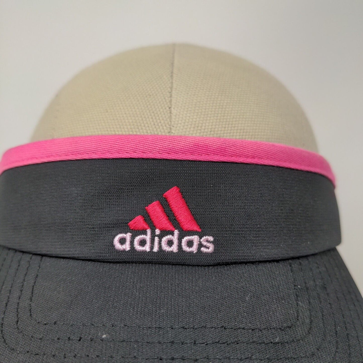 Adidas Climalite Women's Sun Visor Hat Cap Black Pink OSFA Embroidered Logo