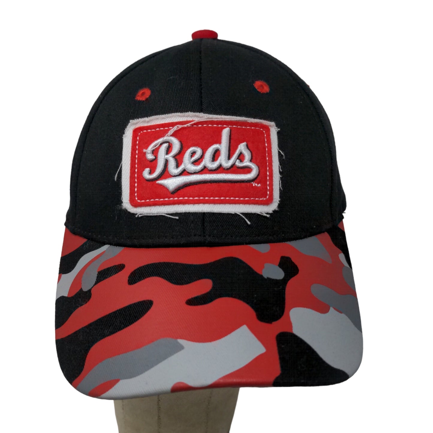 Melonwear Men's Snapback Hat Black Red Camo Adjustable Cincinnati Reds Logo