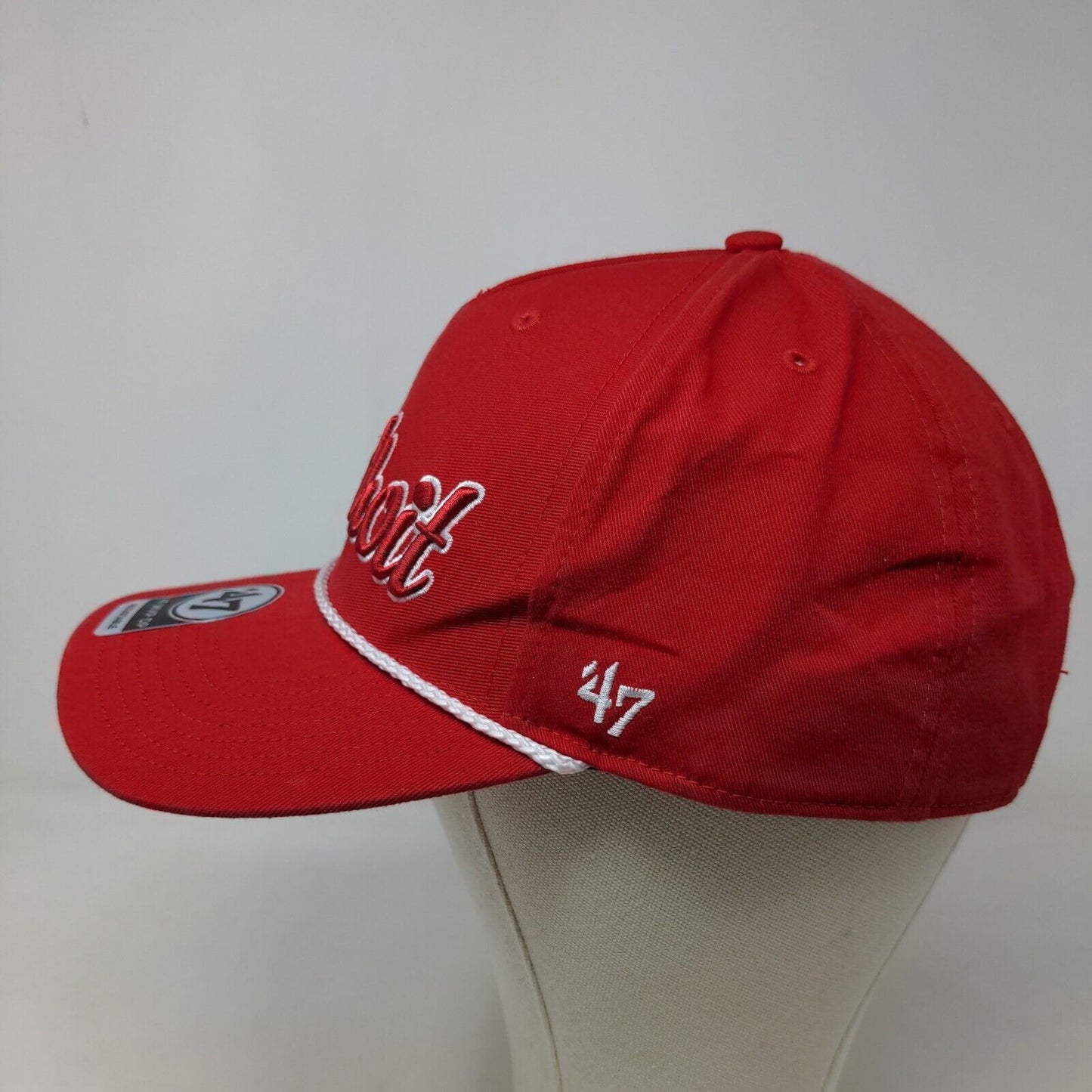 '47 Brand Men's Snapback Hat Red OSFA Detroit Redwings NHL Embroidered Logo