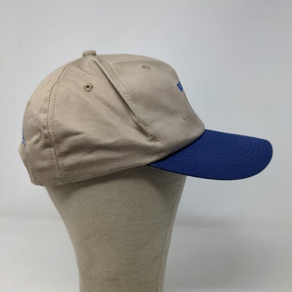 Beck's Seeds Men's Snapback Hat Tan Blue Adjustable Embroidered Logo