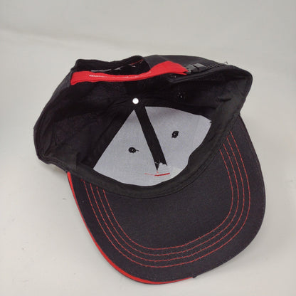 AirRus Slideback Hat Embroidered Logo Spell Out Don't Follow Lead Black Red