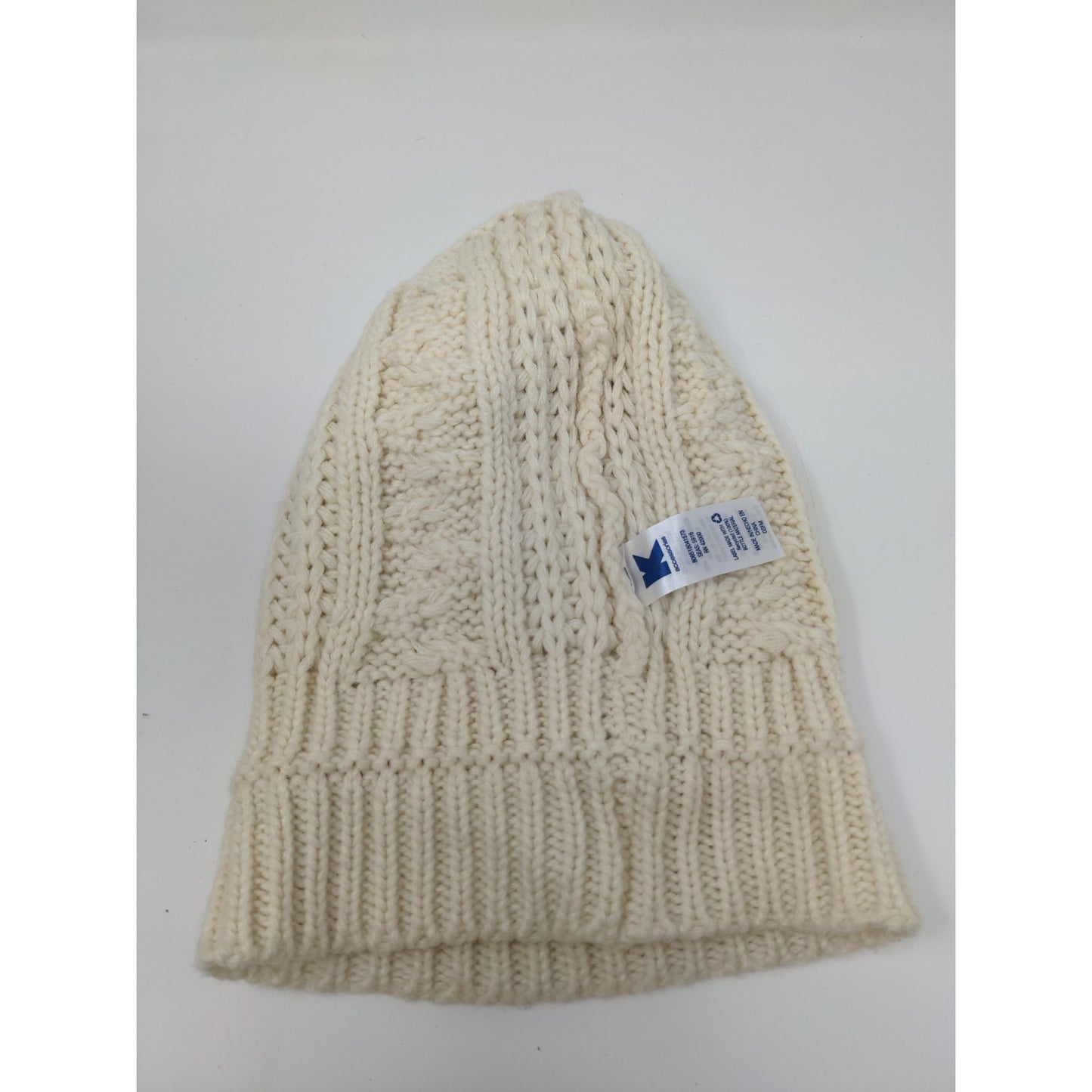 K Accessories Cable Knit Beanie Hat 100% Recycle Material Cream