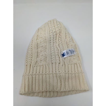 K Accessories Cable Knit Beanie Hat 100% Recycle Material Cream