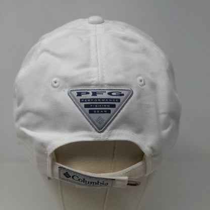 Columbia PFG Men's Strapback Hat White Size O/S Embroidered Swordfish Logo